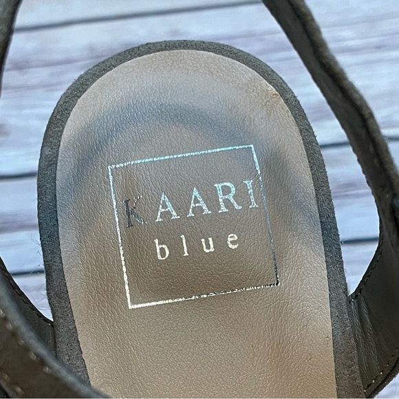 Kaari Blue Vera Size 8.5 Olive Green Suede Platform Espadrille Jute Heel - Picture 5 of 14